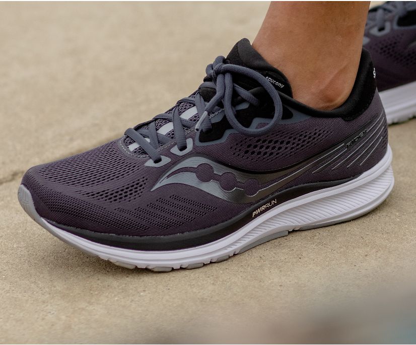 Saucony Ride 14 Wide Women's Running Shoes Grey / Black | AU 201LISH